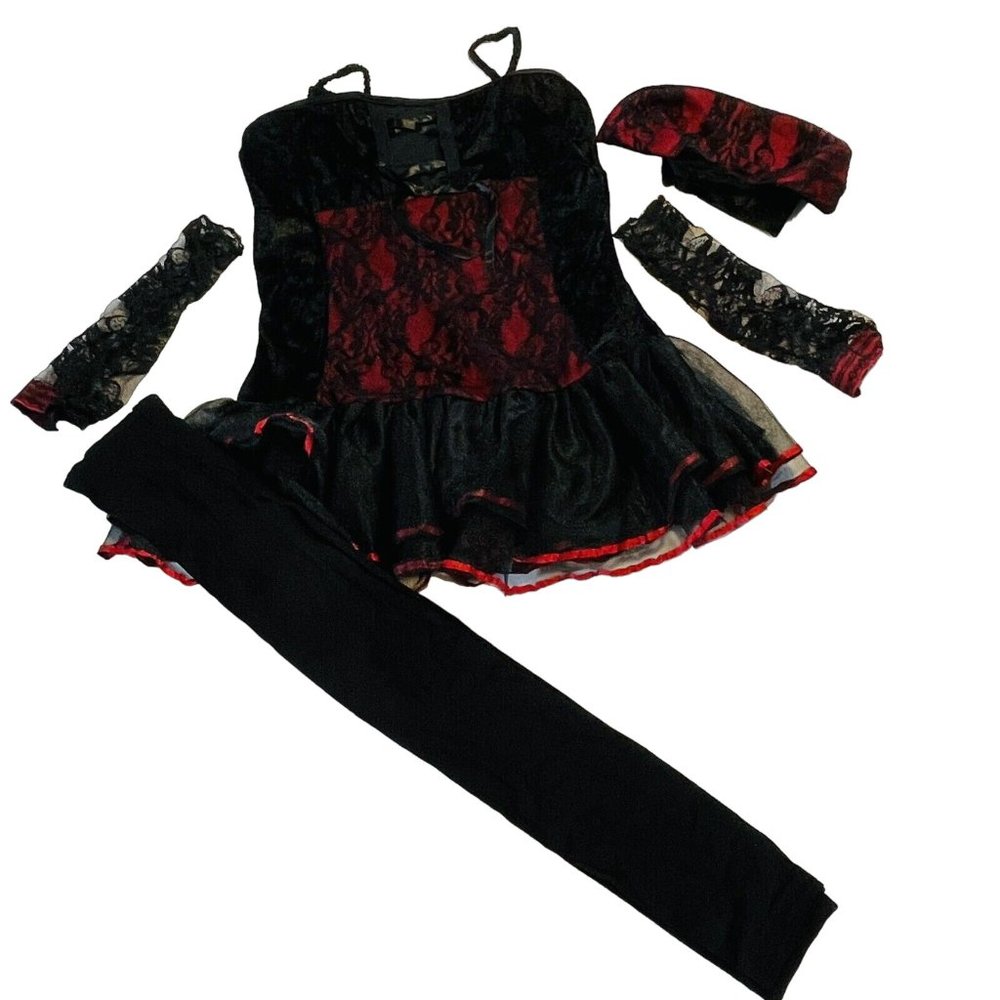 Vampirina Child Girls Red And Black Costume Choker Collar Tutu Fancy Large 12-14